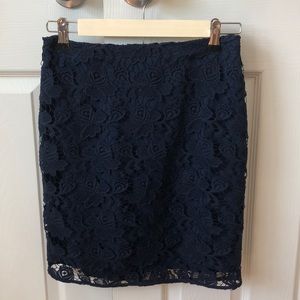 Navy Lace Skirt